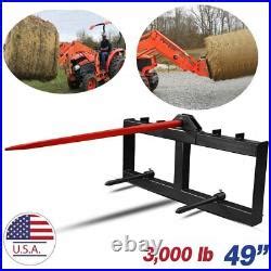 49 skid steer hay spear quick tach attachment|skid steer frame attachment.